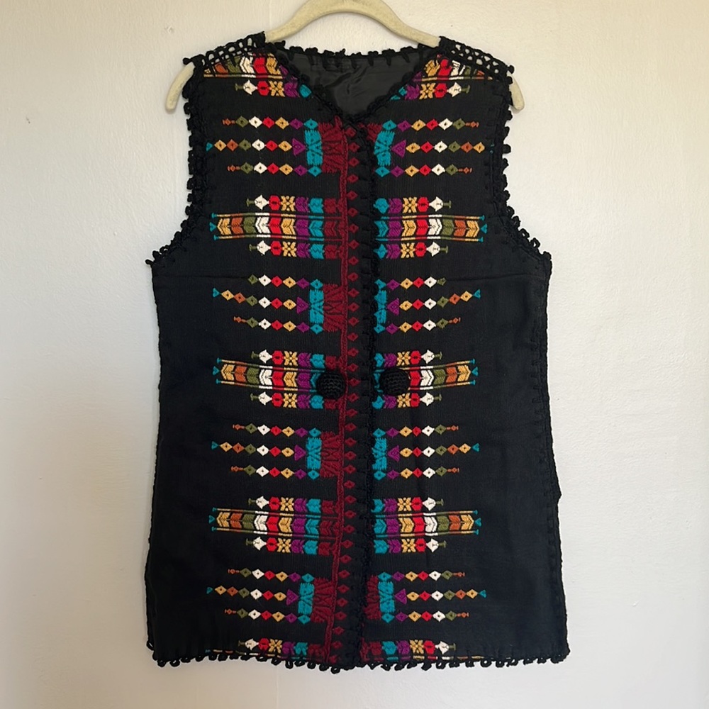 OOAK Vintage Embroidered Wool Vest/Dress